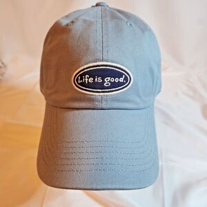 Life is Good Vintage Oval Chill Cap Smokey Blue NWT Adjustable Strapback Hat